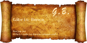 Gábris Bence névjegykártya